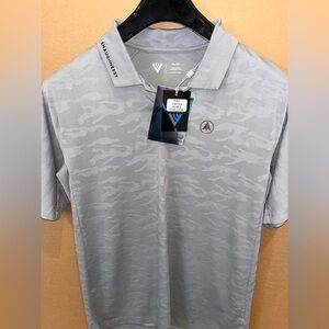 NWT Mens Shaughnessy Golf Club Polo Shirt Medium Silver Camouflage Vancouver New